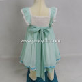 Hot sale embroidered chiffon fabric ruffle dress